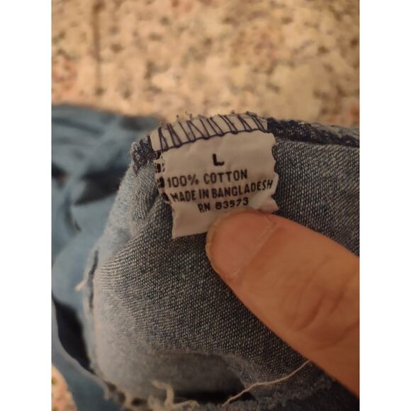 Vintage American Rave Chambray Button Up Shirt Classic Lightweight Casual - Picture 3 of 5